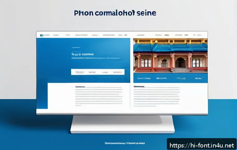 웹 디자인에서 폰트 선택 팁 - A professional and clean corporate website homepage featuring a sleek layout with "Roboto" and "Open...